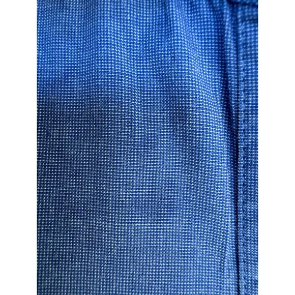 Doncaster Cobalt Blue Gold Button Dress Shirt 100% Cotton Workwear Quiet Luxury - Picture 9 of 10